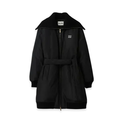MIU MIU Women's Technical Fabric Down Coat "Black"