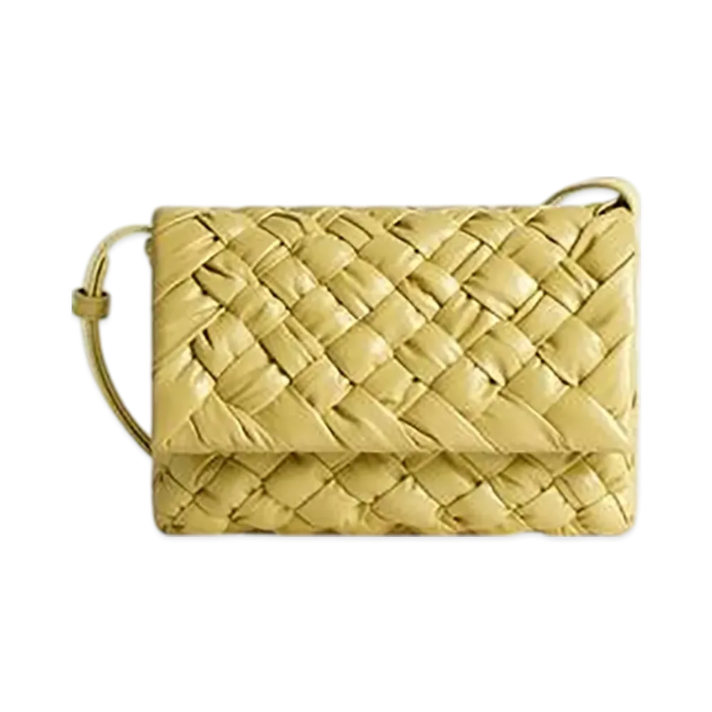 Bottega Veneta Small Rumple Messenger "Straw"