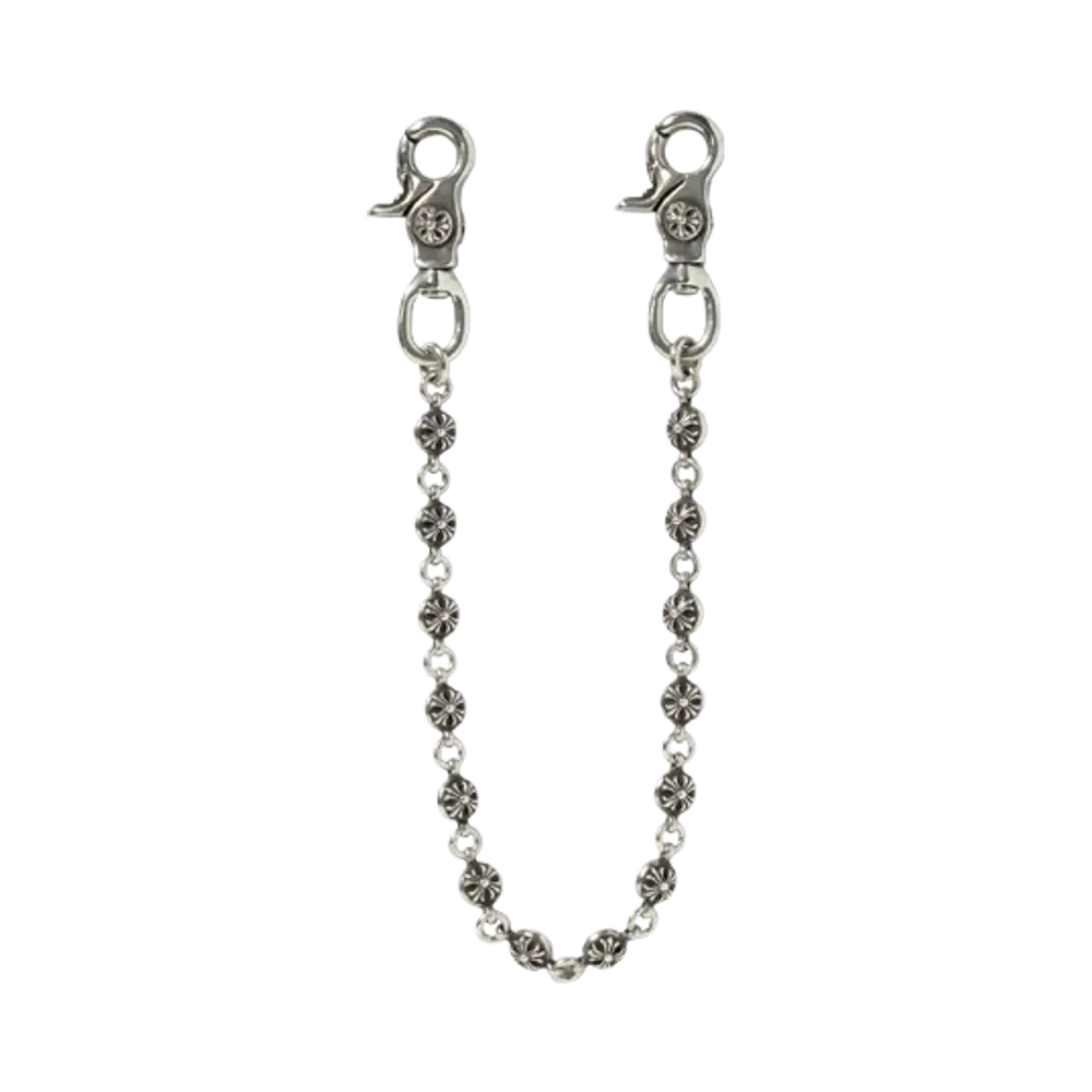 Chrome Hearts Cross Ball Wallet Chain 2 Clip Short "Silver"