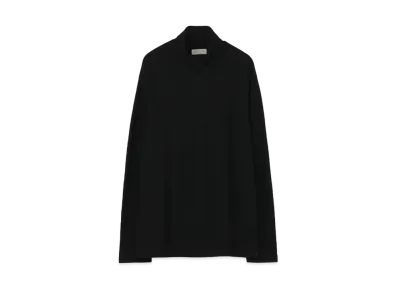 Yohji Yamamoto Pour Homme WOOL AIR PLAIN STITCH REGULAR LAYERED COLLAR TURTLE "Black"
