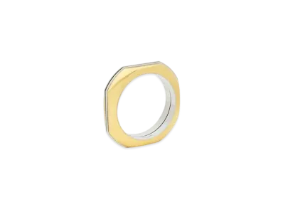 Saint Laurent Split Hexagon Bangle in Metal "Gold/Palladium"