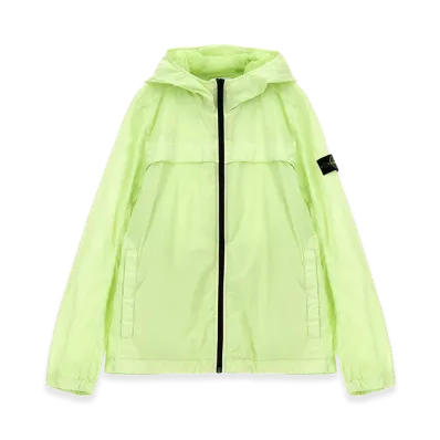 Stone Island Kids Logo Badge Hooded Jacket "Green"