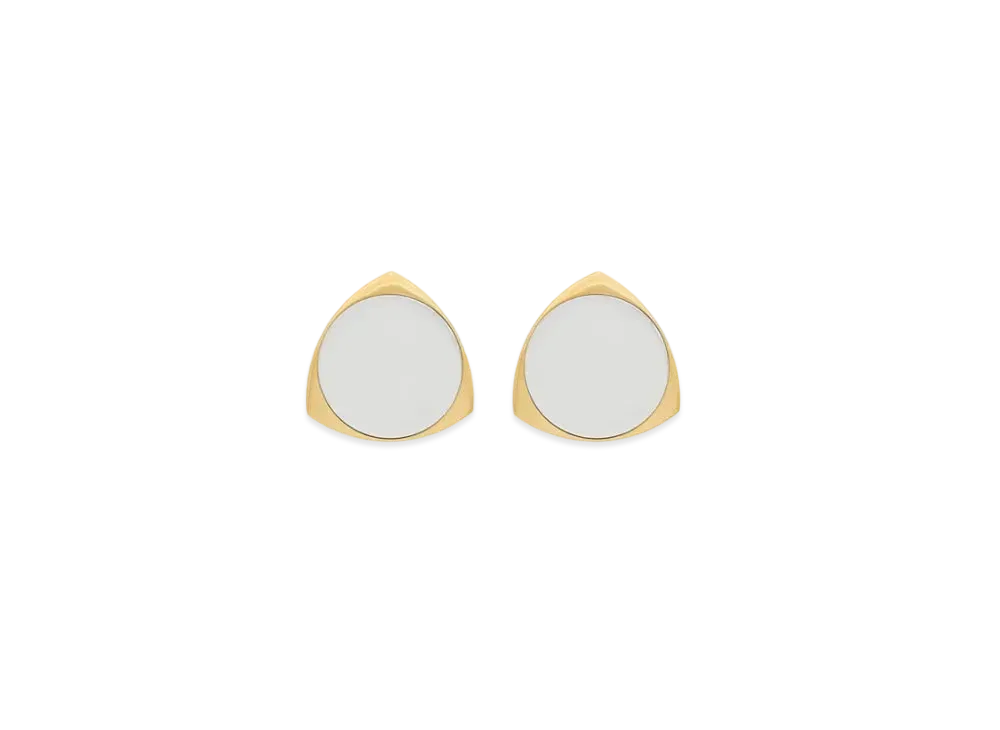 Saint Laurent Shield Earrings in Metal "Palladium Gold"