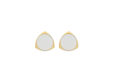 Saint Laurent Shield Earrings in Metal "Palladium Gold"
