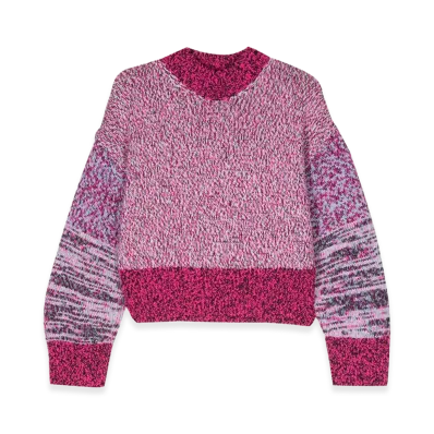 LOEWE Women's Multi-Thread Mouliné Wool Sweater "Purple/Multicolor"
