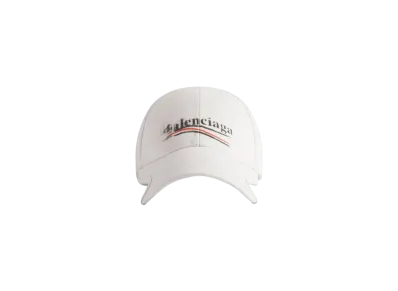 BALENCIAGA Political Stencil Cap in Cotton Drill "Off White/Black"