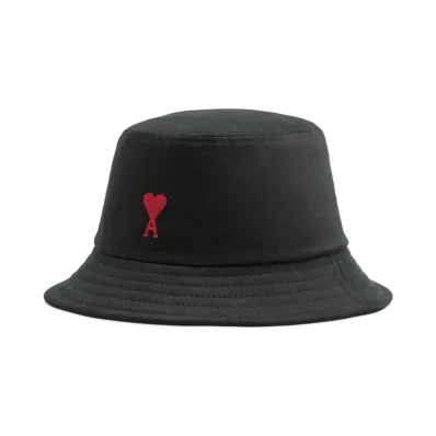 AMI PARIS Ami de Coeur Embroidery Bucket Hat "Black"