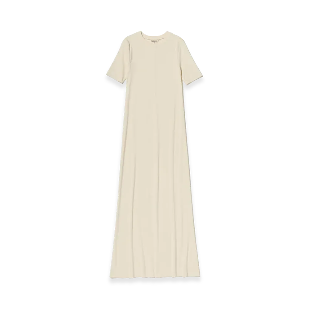 AURALEE Women's Organic Cotton Fine Rib Dress "Ivory"