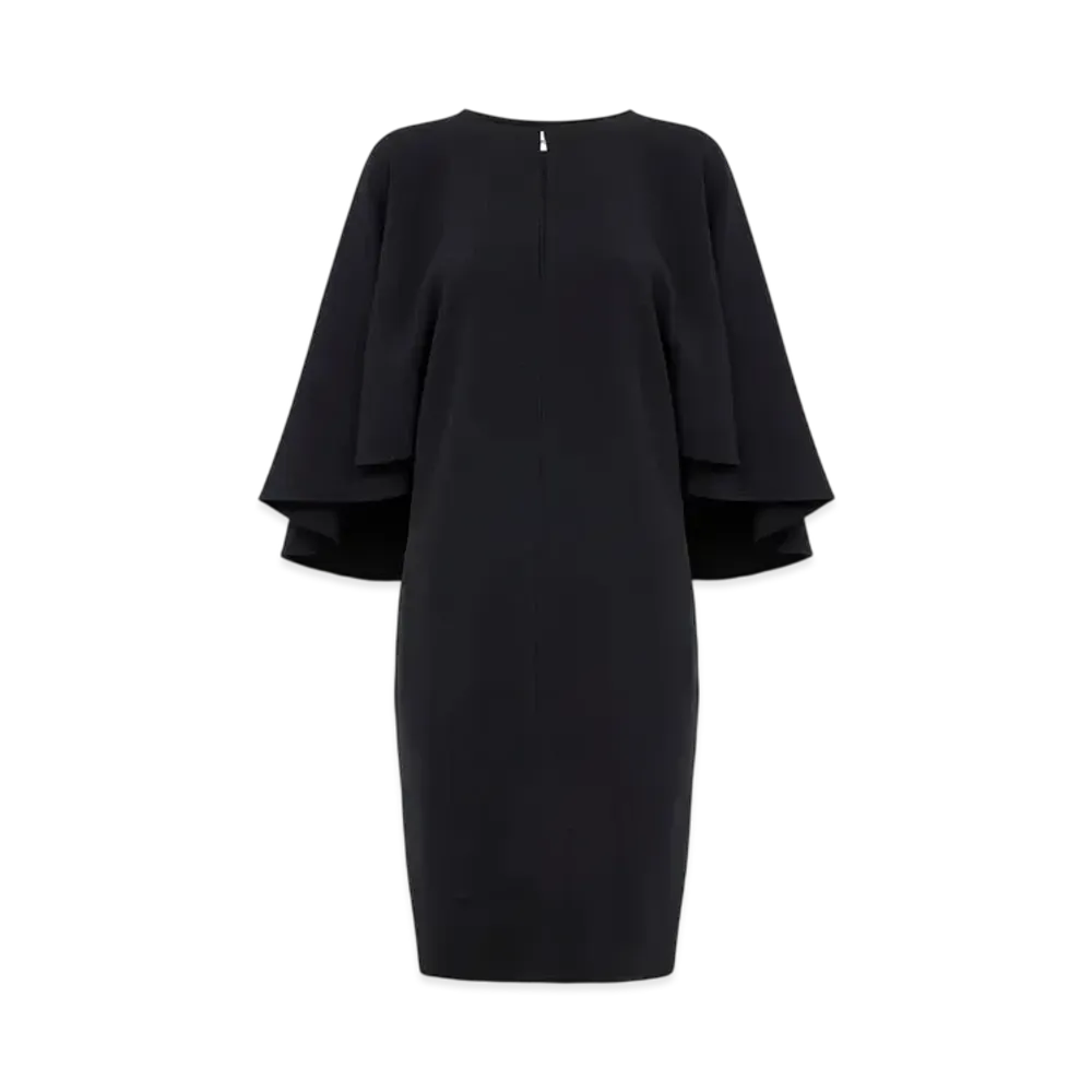 Chloe Short Cape Dress In Viscose Crepe "Black"