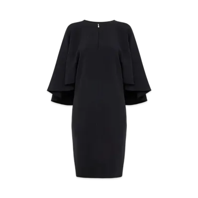 Chloe Short Cape Dress In Viscose Crepe "Black"