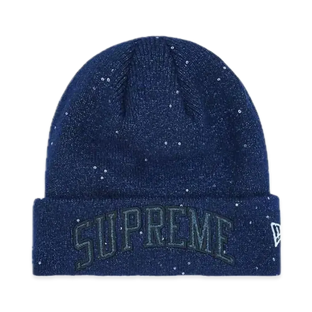 Supreme New Era Metallic Arc Beanie "Navy"