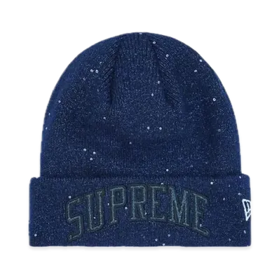 Supreme New Era Metallic Arc Beanie "Navy"