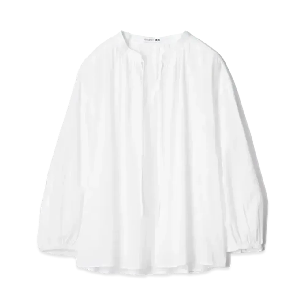 Uniqlo x JW Anderson 24SS Cotton Sheer Volume Blouse "White"