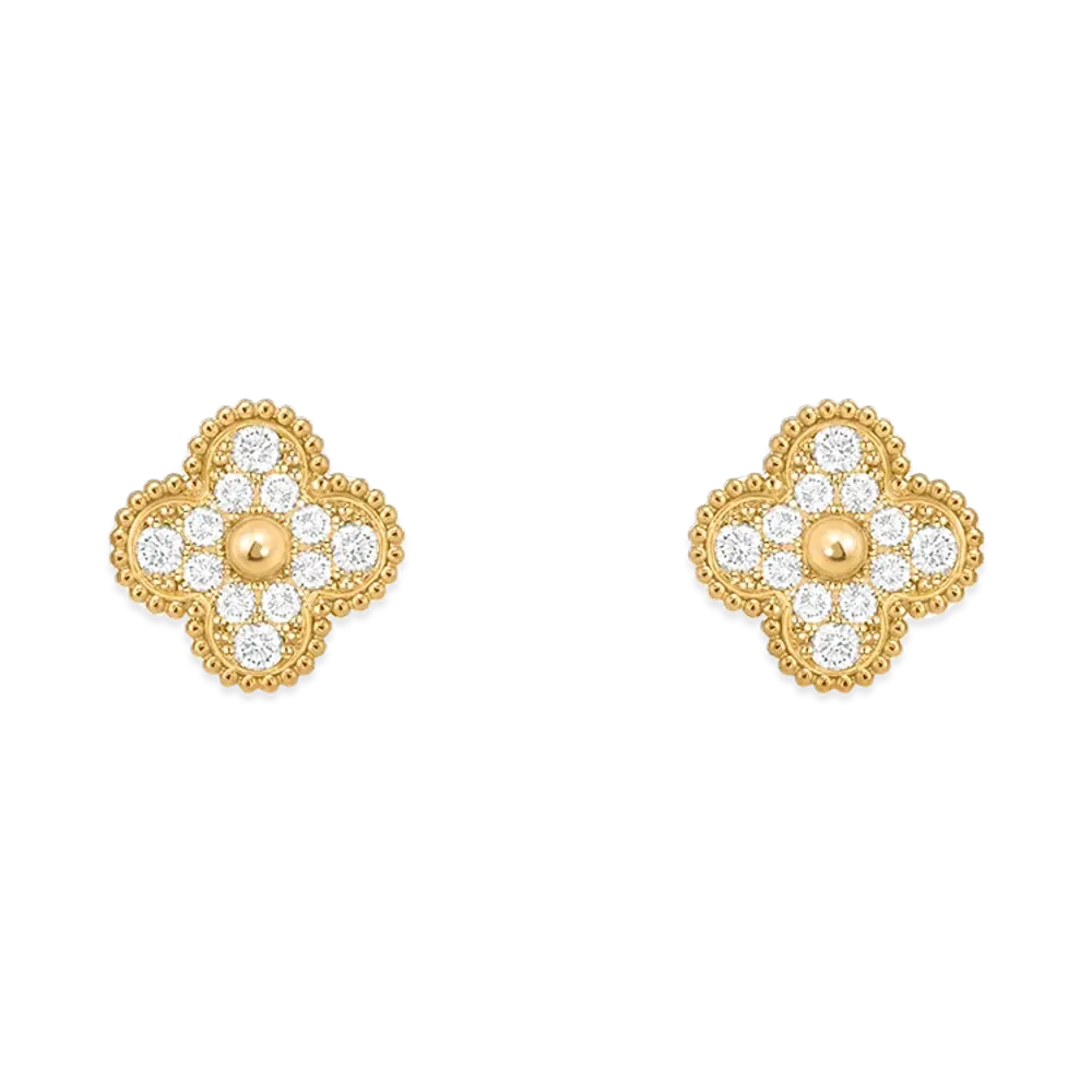 Van Cleef & Arpels Vintage Alhambra earrings "18K Yellow gold/Diamond"