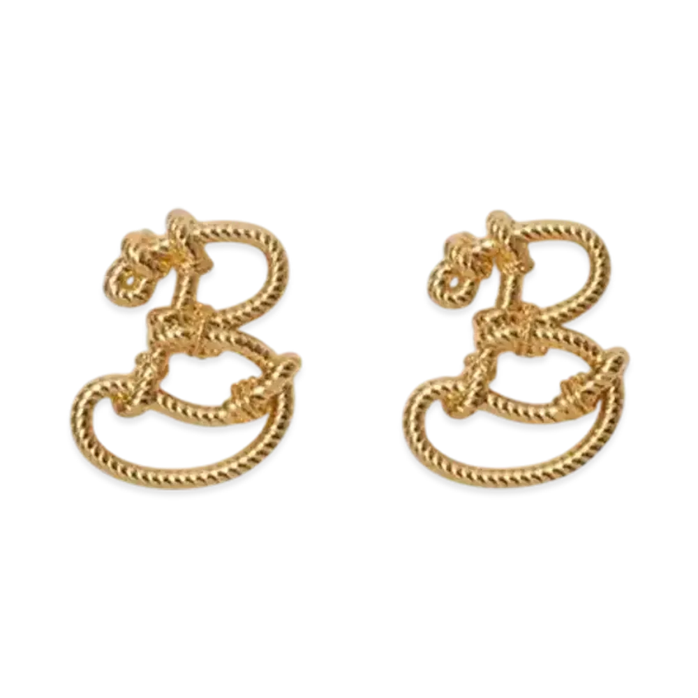 Burberry Large Nautical Knot Stud Earrings "Gold"