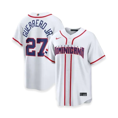 Nike 2026WBC World Baseball Classic Vladimir Guerrero Jr. Dominican Republic Baseball Home Stadium Jersey "White"
