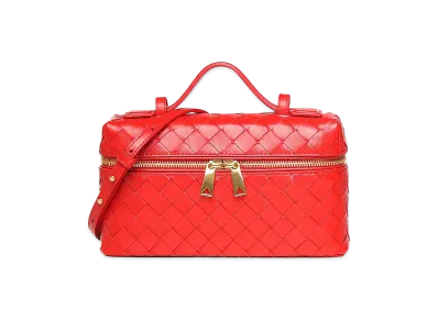 Bottega Veneta Women's Bang Leather Vanity Bag "Red"