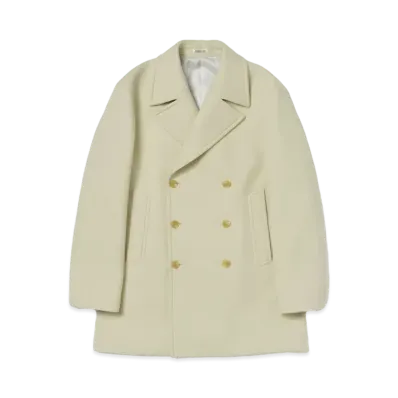AURALEE Sponge Wool Melton P-Coat "Light Lime"