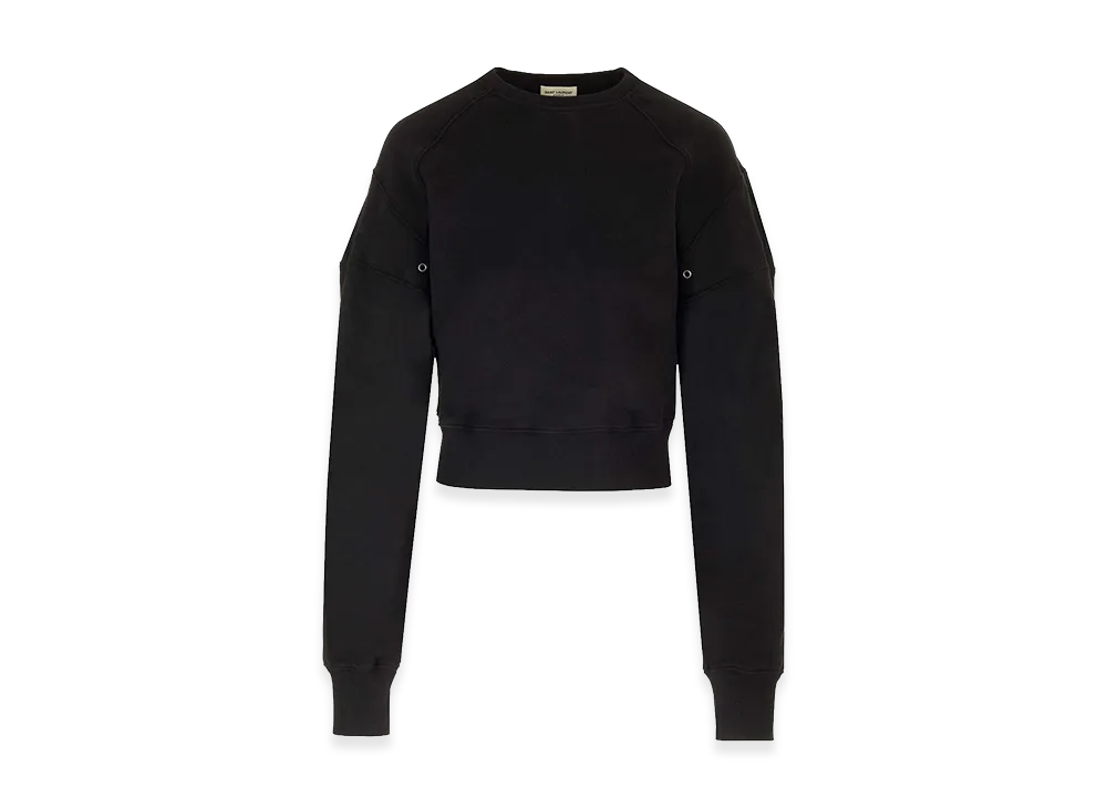 Saint Laurent Women's Cropped Sweatshirt "Black"