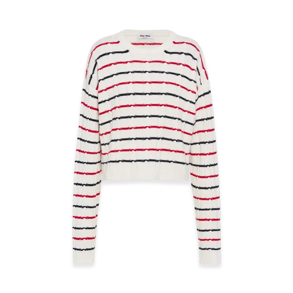 MIU MIU Women's Oversized Cashmere Sweater "White"