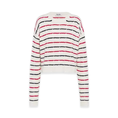 MIU MIU Women's Oversized Cashmere Sweater "White"