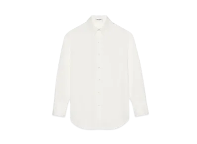 Saint Laurent Women's Oversized Shirt in Poplin "Craie"