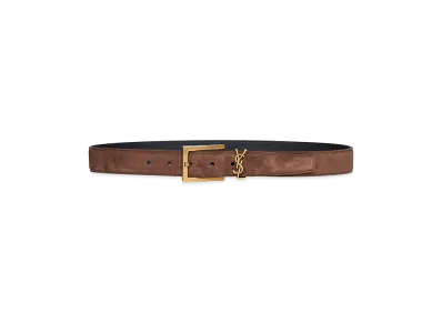 Saint Laurent Women's Suede Belt "Brown"