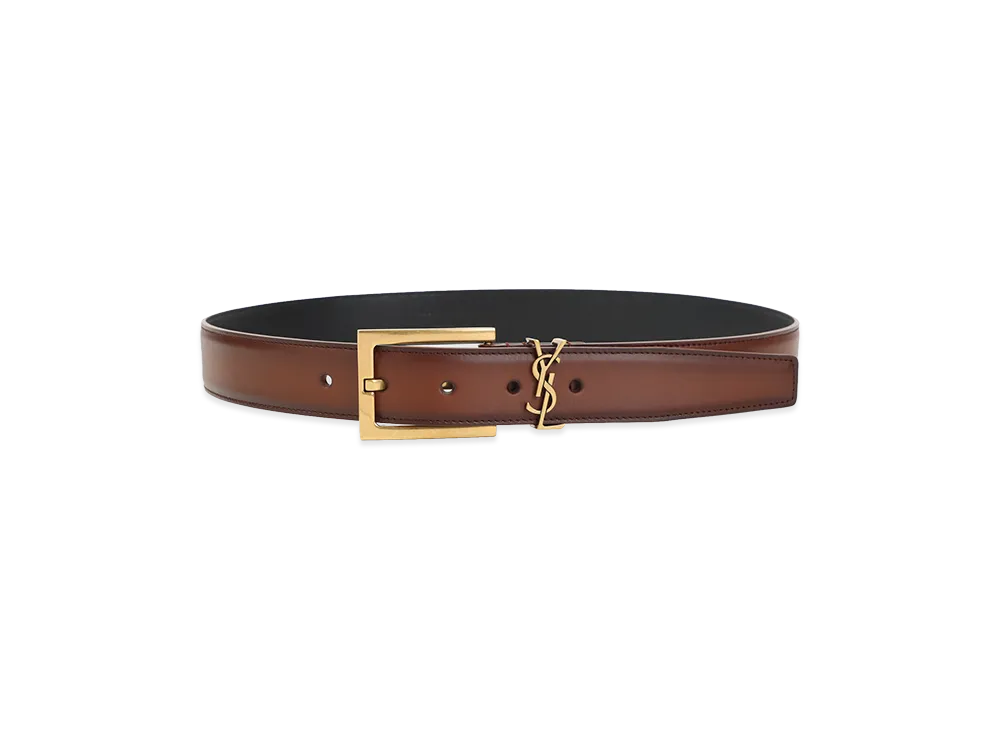 Saint Laurent Women's Cassandre Belt "Dkwetclay"