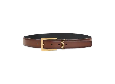 Saint Laurent Women's Cassandre Belt "Dkwetclay"