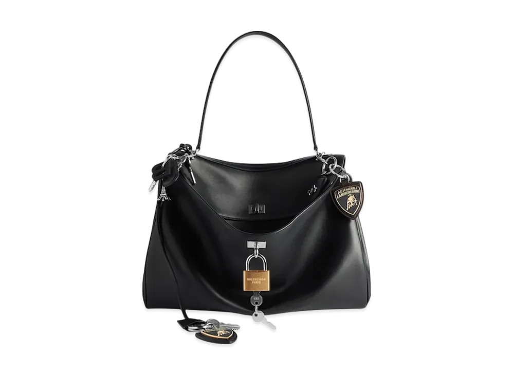 BALENCIAGA Automobili Lamborghini Rodeo Handbag Large With Charms "Black"