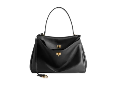 BALENCIAGA Rodeo Handbag Large Grained Calfskin "Black"