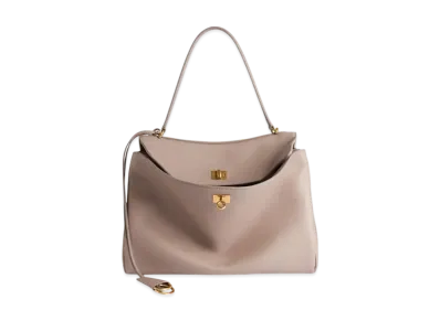 BALENCIAGA Rodeo Handbag Medium Grained Calfskin "Sesame"