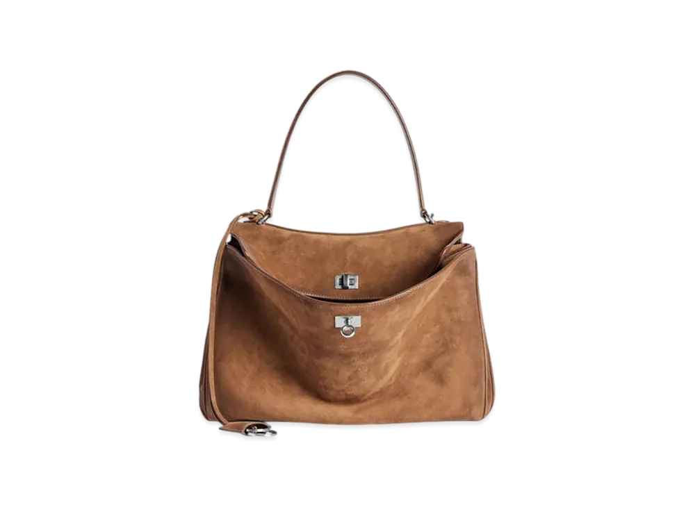 BALENCIAGA Rodeo Handbag Medium "Light Espresso"