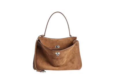 BALENCIAGA Rodeo Handbag Medium "Light Espresso"