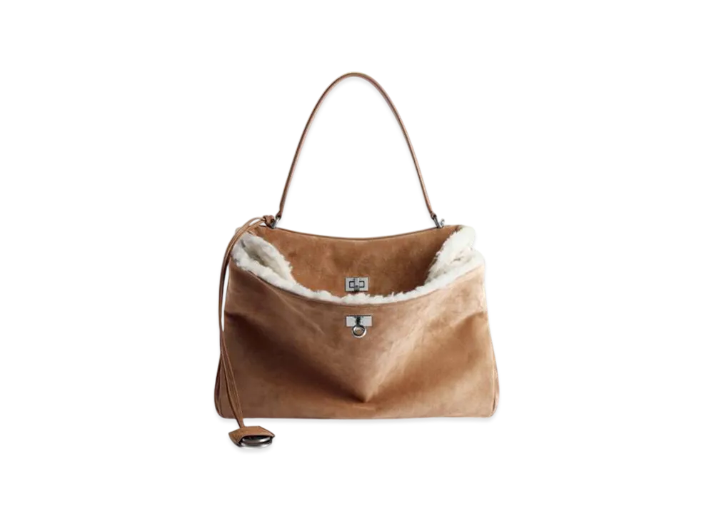 BALENCIAGA Rodeo Handbag Medium "Noche/White"