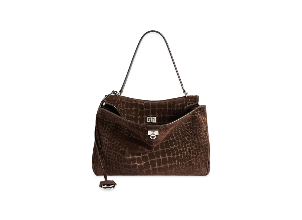 BALENCIAGA Rodeo Handbag Medium "Dark Brown"