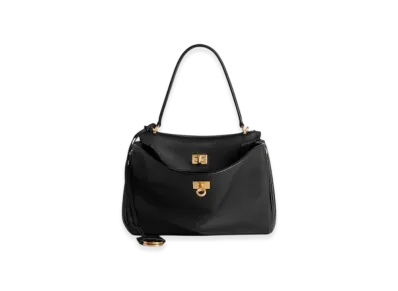 BALENCIAGA Rodeo Small Grained Calfskin Handbag "Black"