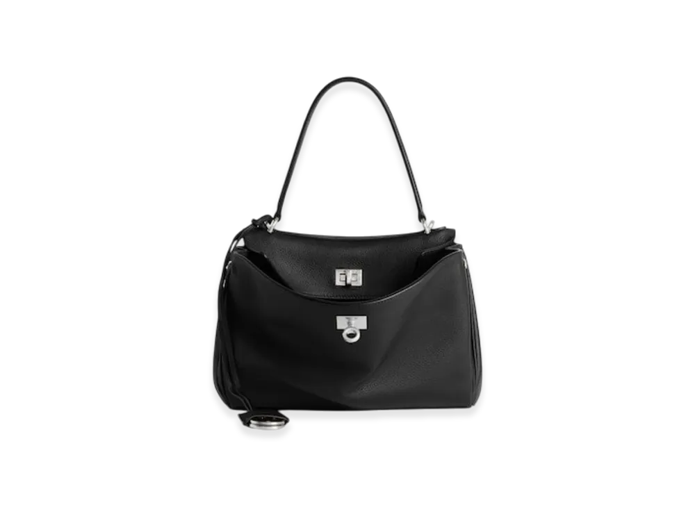 BALENCIAGA Rodeo Small Grained Calfskin Handbag "Black"