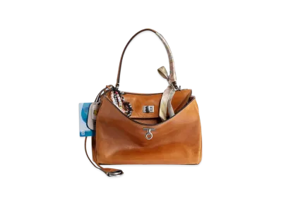 BALENCIAGA Rodeo Handbag Small with Charms "Tan Cowboy"