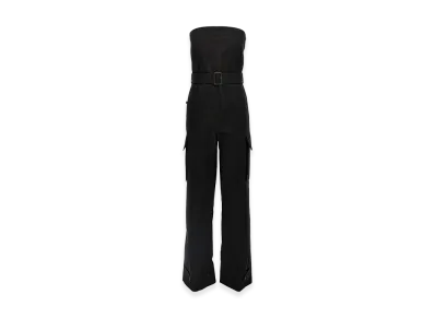 Saint Laurent Women's Cassandre Bustier Jumpsuit "Black"