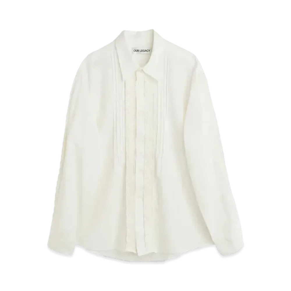 OUR LEGACY Beyond Shirt Kitchen Weave "White"