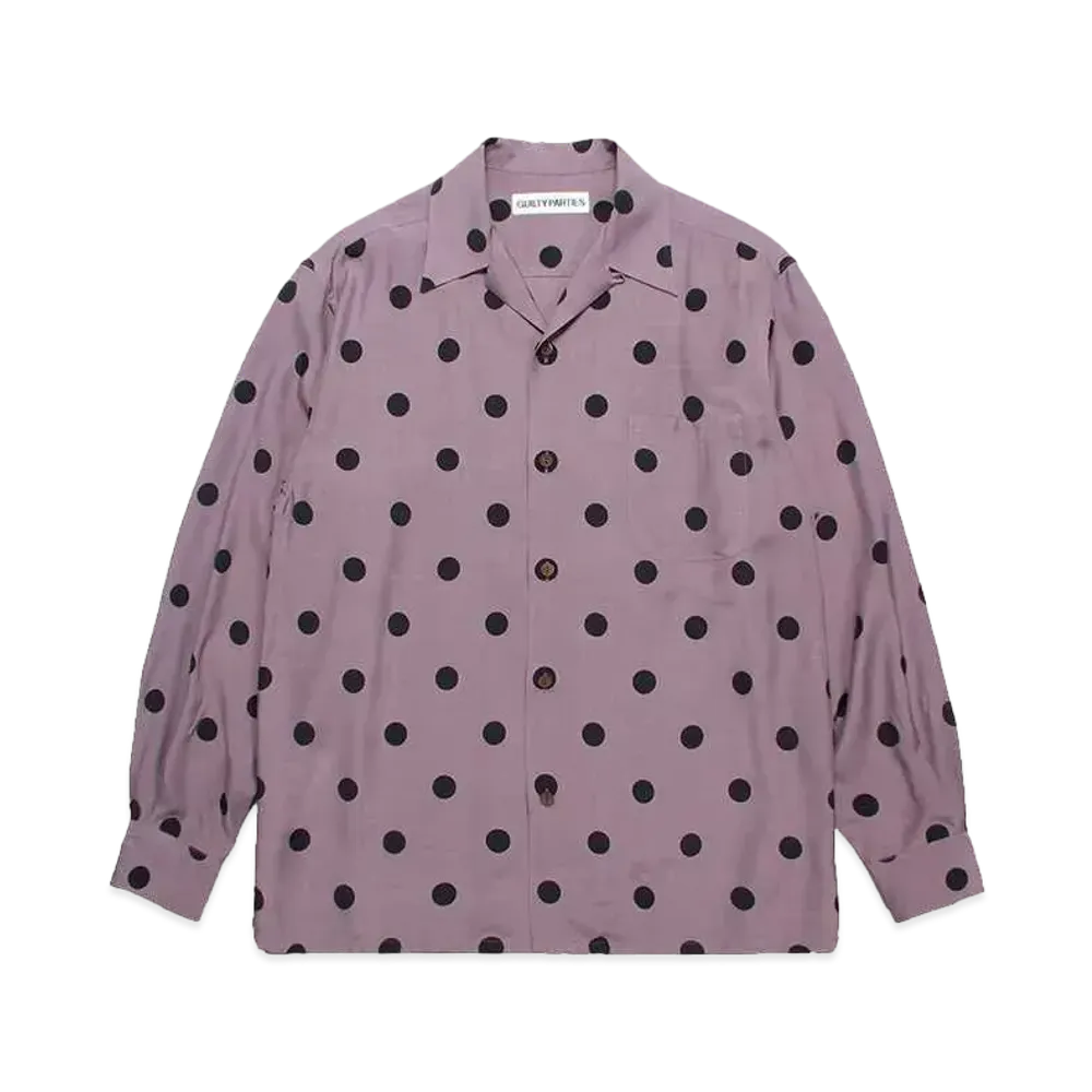 WACKO MARIA Dots Open Collar Shirt "Purple"