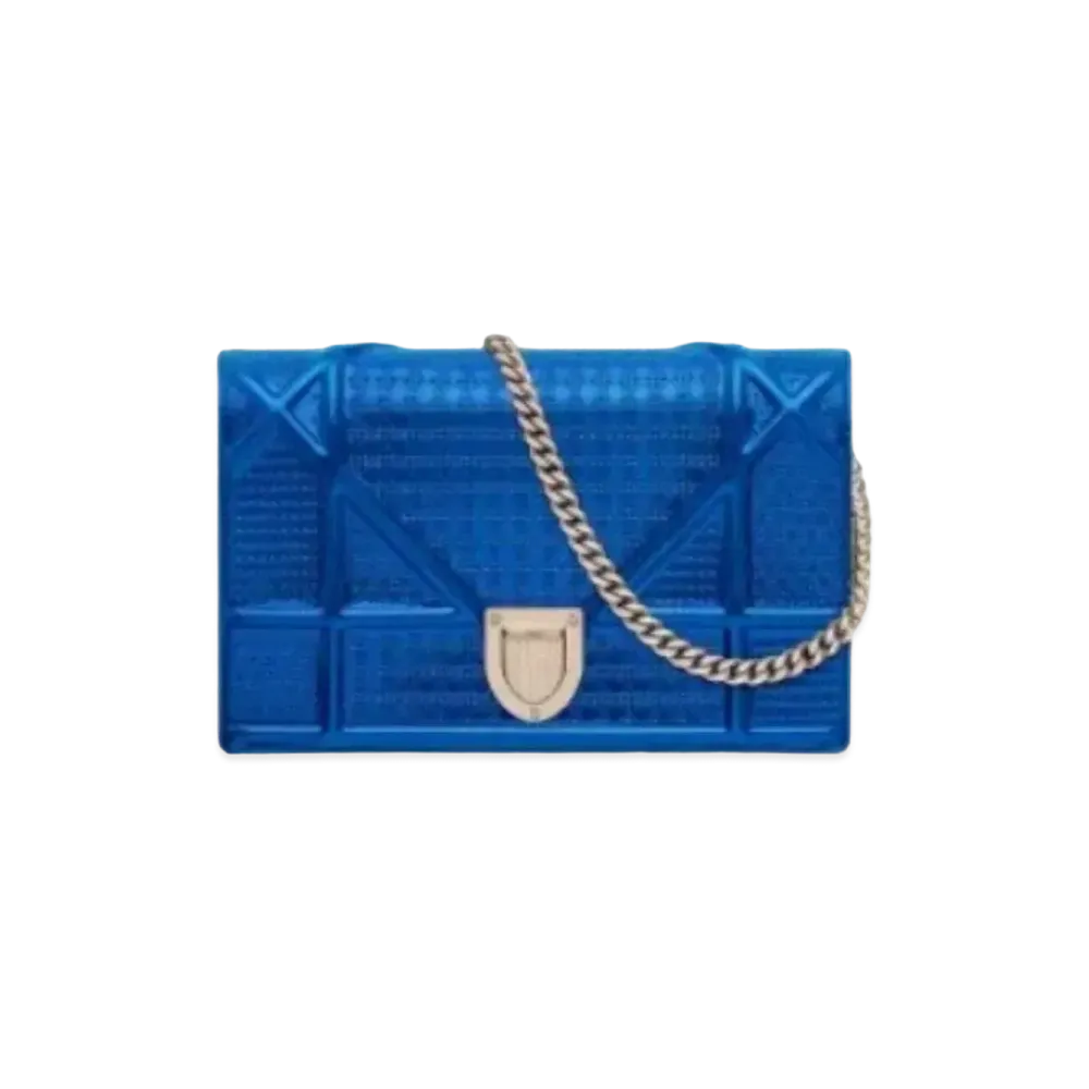 Dior Microcanage Mini Cannage Calf Skin Wallet "Blue"