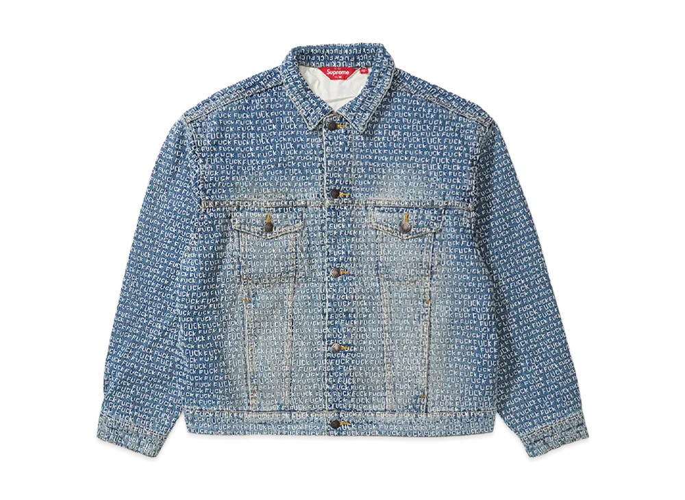 Supreme Fuck Stitch Denim Trucker Jacket "Blue"