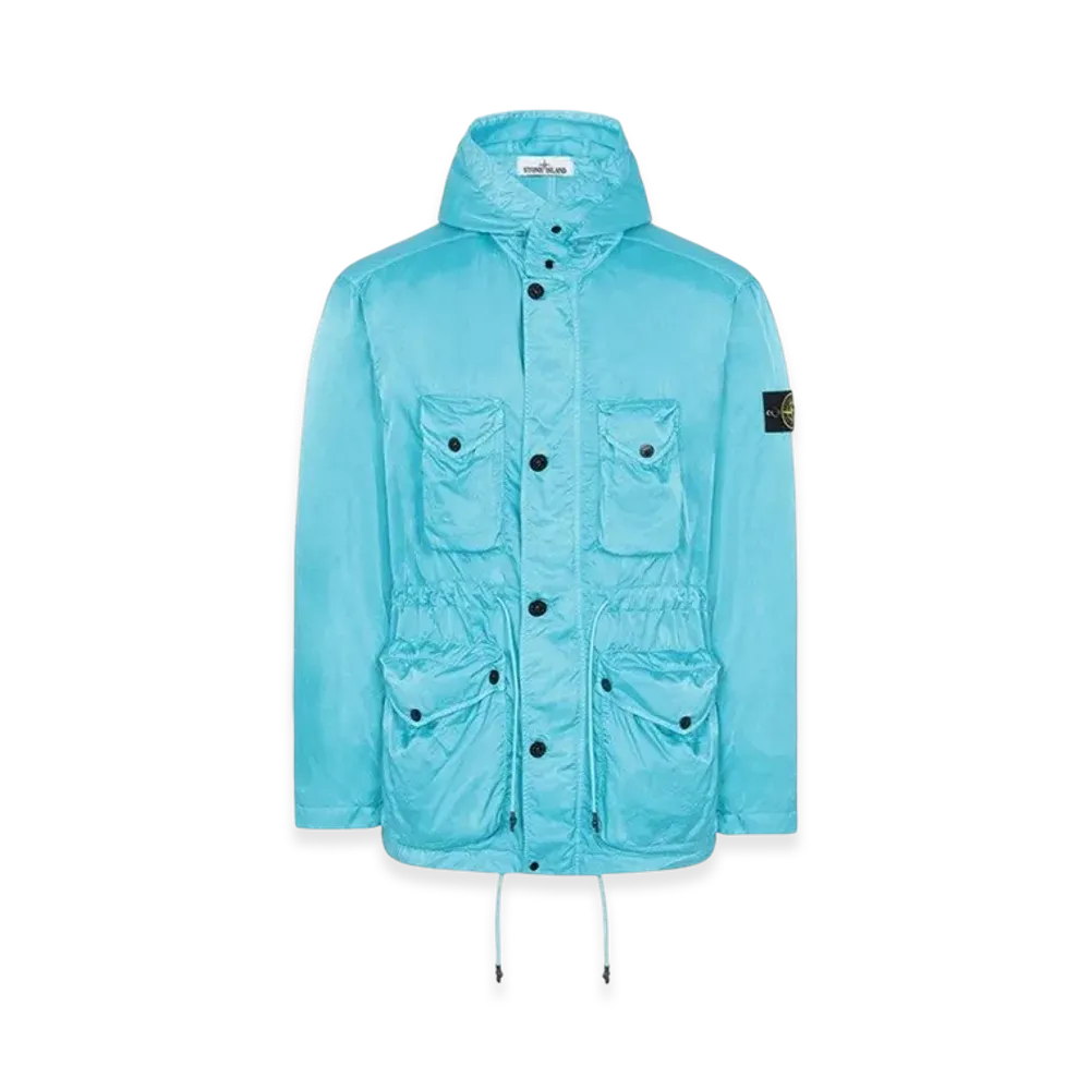 Stone Island 44430 Nylon Raso-TC Hooded Field Jacket - 21SS "Turquoise"