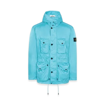 Stone Island 44430 Nylon Raso-TC Hooded Field Jacket - 21SS "Turquoise"
