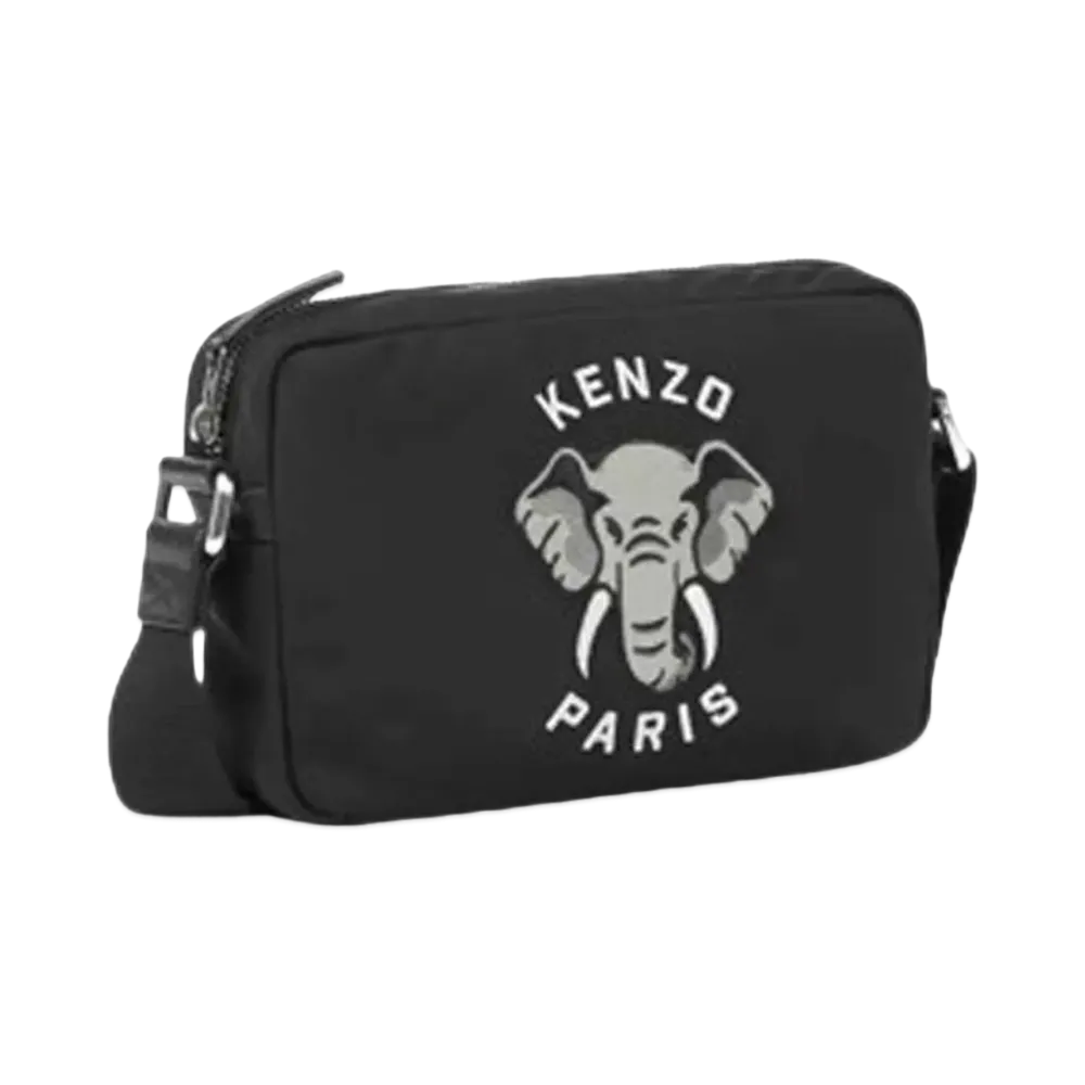 KENZO 'VARSITY' Embroidery Hand Bag "Black"