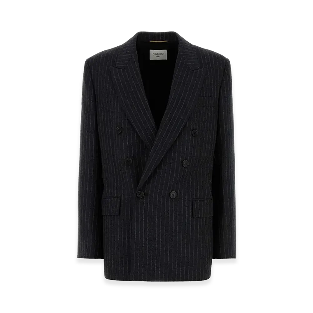 Saint Laurent Women's Embroidered Wool Blend "Stripped"