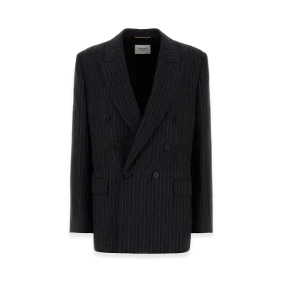 Saint Laurent Women's Embroidered Wool Blend "Stripped"