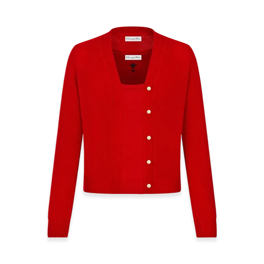 Dior Women's Twin-Set Cashmere Knit "Amaryllis Red"